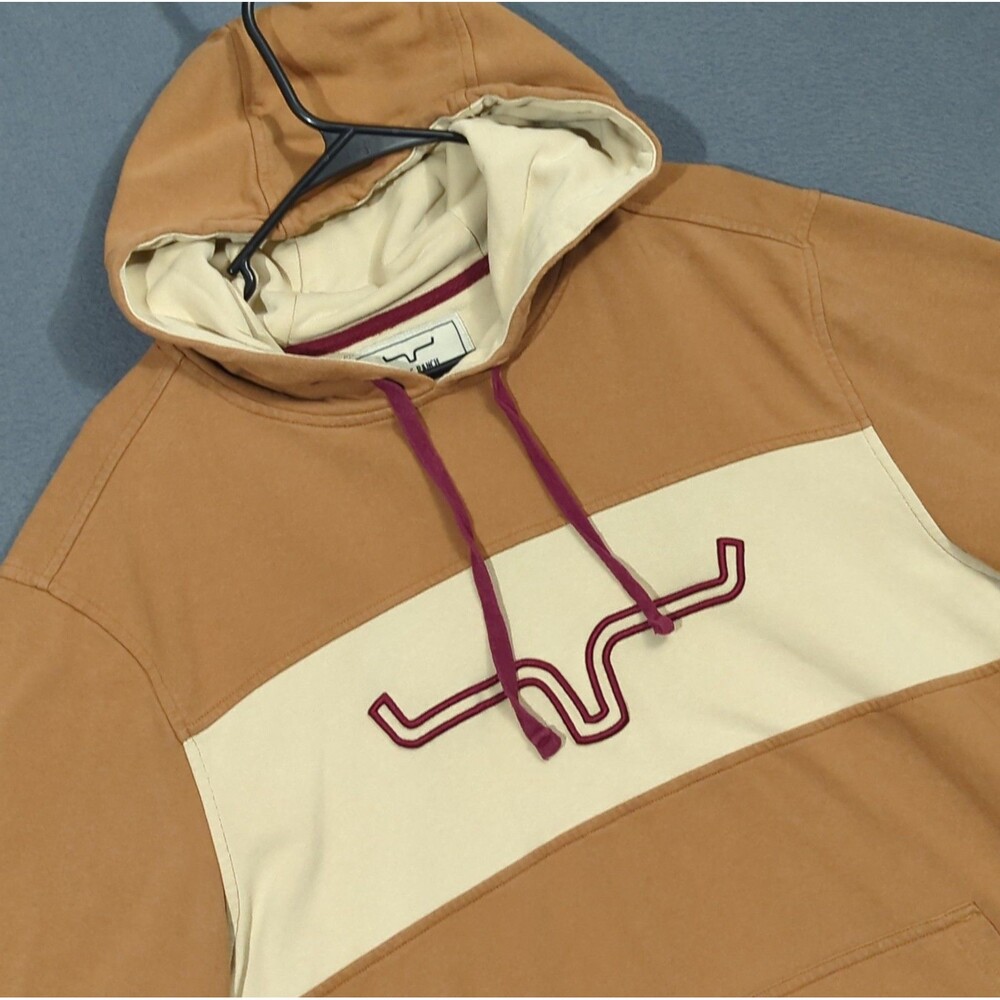 Kimes Ranch Side Winder Hoodie Men's L Brown Cotton Western Cowboy Rodeo